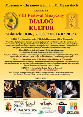 VIII Festiwal Muzyczny DIALOG KULTUR - 18.06.,25.06.,02.07.,06.07.2017 - CHRZANÓW