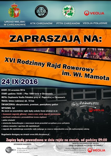 XVI Rodzinny Rajd Rowerowy im. Wł. Mamota - 24.09.2016