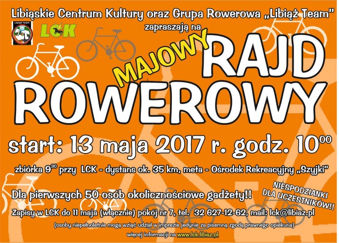 MAJOWY RAJD ROWEROWY - 13.05.2017
