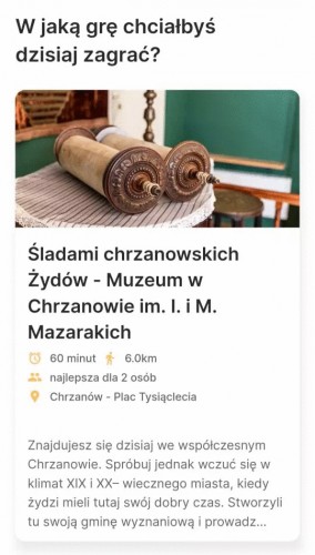 Śladami chrzanowskich Żydów – gra muzealna