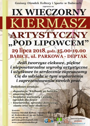 IX WIECZORNY KIERMASZ ARTYSTYCZNY "POD LIPOWCEM" 29.07.2018