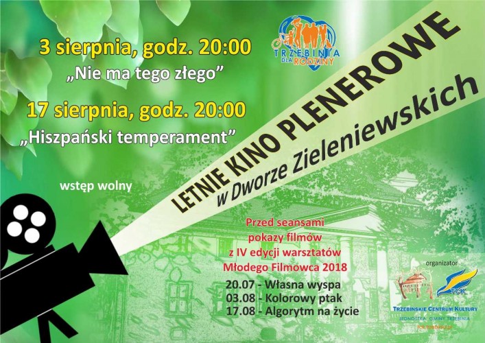 Letnie Kino Plenerowe do parku przy Dworze Zieleniewskich
