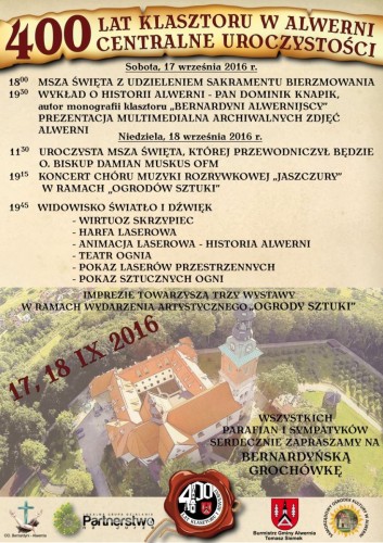 400 lat Klasztoru w Alwerni - Centralne uroczystości 17-18.09.2016