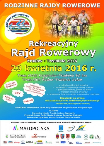 23 kwietnia 2016  Rodzinny Rajd Rowerowy Kraków-Trzebinia.