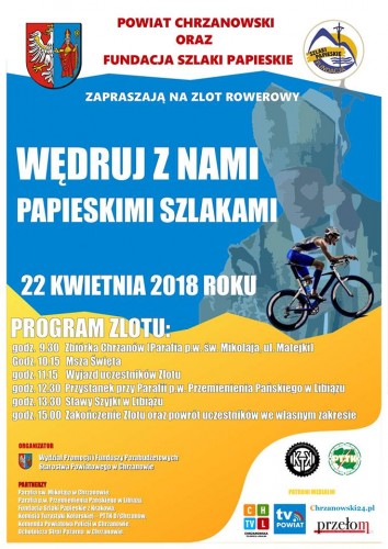 WĘDRUJ Z NAMI PAPIESKIMI SZLAKAMI - zlot rowerowy - 22.04.2018
